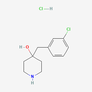 molecular formula C12H17Cl2NO B1433966 4-[(3-Chlorophenyl)methyl]piperidin-4-ol hydrochloride CAS No. 1803590-21-7