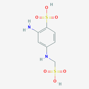 molecular formula C7H10N2O6S2 B14339660 Benzenesulfonic acid, 2-amino-4-[(sulfomethyl)amino]- CAS No. 105961-20-4