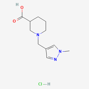 1-[(1-methyl-1H-pyrazol-4-yl)methyl]piperidine-3-carboxylic acid hydrochloride