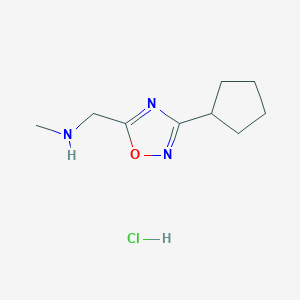 1-(3-cyclopentyl-1,2,4-oxadiazol-5-yl)-N-methylmethanamine hydrochloride