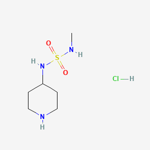 molecular formula C6H16ClN3O2S B1433971 Methyl[(piperidin-4-yl)sulfamoyl]amine hydrochloride CAS No. 1788990-13-5