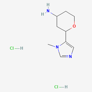 2-(1-methyl-1H-imidazol-5-yl)oxan-4-amine dihydrochloride