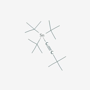molecular formula C18H36Sn B14339745 Tri-tert-butyl(3,3-dimethylbut-1-yn-1-yl)stannane CAS No. 104959-73-1