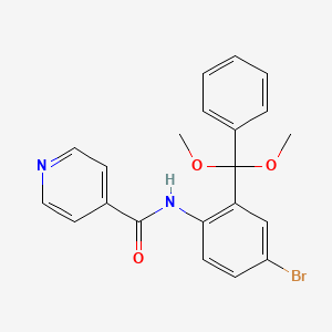 molecular formula C21H19BrN2O3 B14339764 N-{4-Bromo-2-[dimethoxy(phenyl)methyl]phenyl}pyridine-4-carboxamide CAS No. 93825-68-4