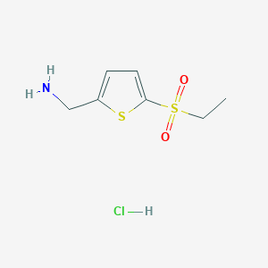 molecular formula C7H12ClNO2S2 B1433979 [5-(Ethanesulfonyl)thiophen-2-yl]methanamine hydrochloride CAS No. 1089317-54-3