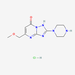 molecular formula C11H17ClN6O2 B1433980 5-(methoxymethyl)-2-piperazin-1-yl[1,2,4]triazolo[1,5-a]pyrimidin-7(4H)-one hydrochloride CAS No. 1638612-79-9