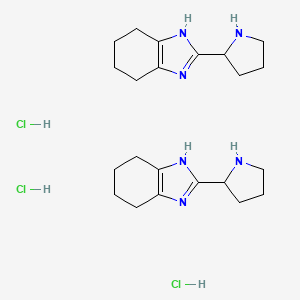 molecular formula C22H37Cl3N6 B1433982 2-(pyrrolidin-2-yl)-4,5,6,7-tetrahydro-1H-benzo[d]imidazole sesquihydrochloride CAS No. 1820673-67-3