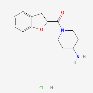 1-(2,3-Dihydro-1-benzofuran-2-carbonyl)piperidin-4-amine hydrochloride