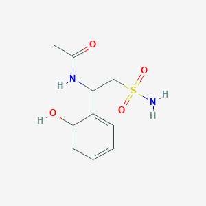 molecular formula C10H14N2O4S B14339838 N-[1-(2-Hydroxyphenyl)-2-sulfamoylethyl]acetamide CAS No. 104060-64-2