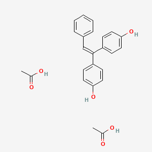 molecular formula C24H24O6 B14339870 Acetic acid;4-[1-(4-hydroxyphenyl)-2-phenylethenyl]phenol CAS No. 102573-57-9
