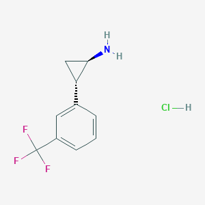 molecular formula C10H11ClF3N B1433991 trans-2-[3-(Trifluoromethyl)phenyl]cyclopropanamine Hydrochloride CAS No. 1156491-11-0