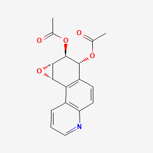 molecular formula C17H15NO5 B14339912 Oxireno(5,6)benzo(1,2-f)quinoline-2,3-diol, 1a,2,3,9c-tetrahydro-, diacetate (ester), (1aalpha,2alpha,3beta,9calpha)- CAS No. 103620-29-7