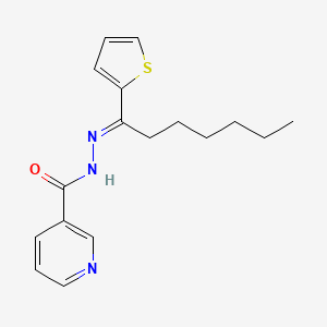molecular formula C17H21N3OS B14339934 N-[(E)-1-thiophen-2-ylheptylideneamino]pyridine-3-carboxamide CAS No. 97018-83-2