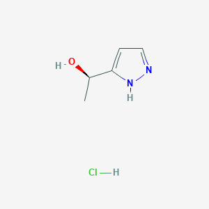 molecular formula C5H9ClN2O B1433996 (1R)-1-(1H-pyrazol-3-yl)ethan-1-ol hydrochloride CAS No. 1807939-22-5