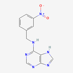 molecular formula C12H10N6O2 B14339964 N-[(3-nitrophenyl)methyl]-7H-purin-6-amine CAS No. 104742-79-2