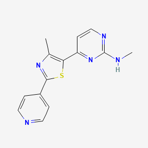 molecular formula C14H13N5S B1434000 N-methyl-4-[4-methyl-2-(pyridin-4-yl)-1,3-thiazol-5-yl]pyrimidin-2-amine CAS No. 499796-07-5