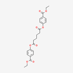 molecular formula C24H26O8 B14340027 Bis[4-(ethoxycarbonyl)phenyl] hexanedioate CAS No. 105653-01-8