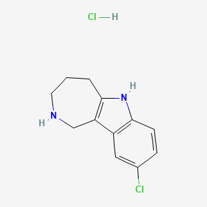 molecular formula C12H14Cl2N2 B1434003 9-chloro-1H,2H,3H,4H,5H,6H-azepino[4,3-b]indole hydrochloride CAS No. 1803609-98-4