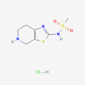 molecular formula C7H12ClN3O2S2 B1434005 N-{4H,5H,6H,7H-[1,3]thiazolo[5,4-c]pyridin-2-yl}methanesulfonamide hydrochloride CAS No. 1803581-31-8