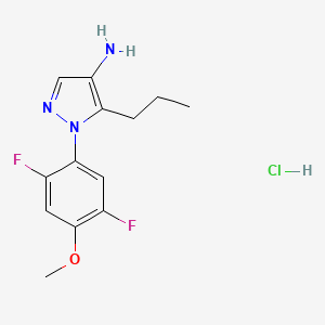 molecular formula C13H16ClF2N3O B1434006 1-(2,5-difluoro-4-methoxyphenyl)-5-propyl-1H-pyrazol-4-amine hydrochloride CAS No. 1803588-56-8