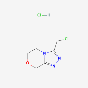molecular formula C6H9Cl2N3O B1434009 3-(chloromethyl)-5H,6H,8H-[1,2,4]triazolo[3,4-c][1,4]oxazine hydrochloride CAS No. 1803562-71-1