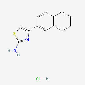 molecular formula C13H15ClN2S B1434010 4-(5,6,7,8-Tetrahydronaphthalen-2-yl)-1,3-thiazol-2-amine hydrochloride CAS No. 1803592-08-6