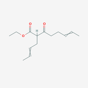 molecular formula C14H22O3 B14340146 Ethyl 2-(but-2-EN-1-YL)-3-oxooct-6-enoate CAS No. 108062-37-9