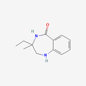molecular formula C12H16N2O B1434018 3-ethyl-3-methyl-2,3,4,5-tetrahydro-1H-1,4-benzodiazepin-5-one CAS No. 1803571-72-3
