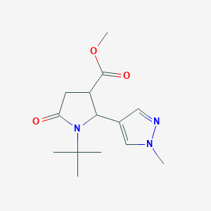 methyl 1-tert-butyl-2-(1-methyl-1H-pyrazol-4-yl)-5-oxopyrrolidine-3-carboxylate