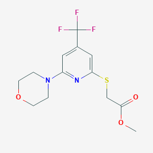 Methyl (6-morpholin-4'-yl-4-(trifluoromethyl)pyridin-2-ylsulfanyl)acetate
