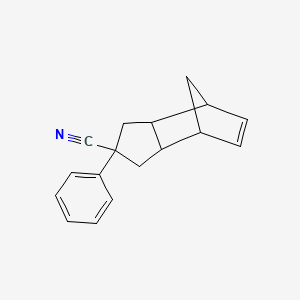 molecular formula C17H17N B14340303 2-Phenyl-2,3,3a,4,7,7a-hexahydro-1h-4,7-methanoindene-2-carbonitrile CAS No. 93816-59-2