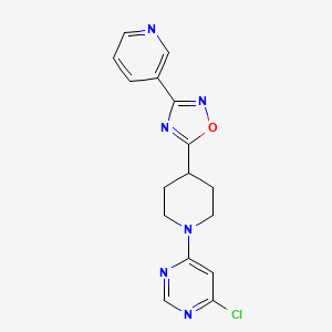 molecular formula C16H15ClN6O B1434047 4-Chloro-6-[4-(3-pyridin-3-yl-1,2,4-oxadiazol-5-yl)piperidin-1-yl]pyrimidine CAS No. 1516585-08-2