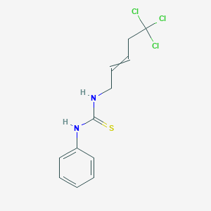molecular formula C12H13Cl3N2S B14340537 N-Phenyl-N'-(5,5,5-trichloropent-2-en-1-yl)thiourea CAS No. 96640-50-5