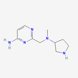 molecular formula C10H17N5 B1434057 2-{[Methyl(pyrrolidin-3-yl)amino]methyl}pyrimidin-4-amine CAS No. 1702716-18-4