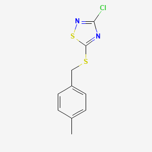 molecular formula C10H9ClN2S2 B1434058 3-Chloro-5-{[(4-methylphenyl)methyl]sulfanyl}-1,2,4-thiadiazole CAS No. 1803600-55-6