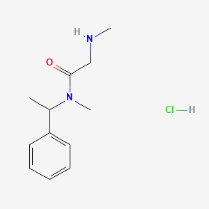 molecular formula C12H19ClN2O B1434060 N-methyl-2-(methylamino)-N-(1-phenylethyl)acetamide hydrochloride CAS No. 1605816-99-6