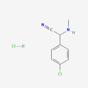 molecular formula C9H10Cl2N2 B1434061 2-(4-氯苯基)-2-(甲基氨基)乙腈盐酸盐 CAS No. 1440535-37-4
