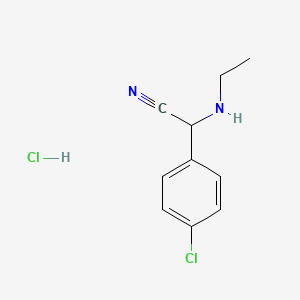 molecular formula C10H12Cl2N2 B1434062 2-(4-Chlorophenyl)-2-(ethylamino)acetonitrile hydrochloride CAS No. 1440535-80-7