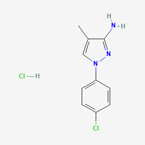 molecular formula C10H11Cl2N3 B1434063 1-(4-chlorophenyl)-4-methyl-1H-pyrazol-3-amine hydrochloride CAS No. 1803610-61-8