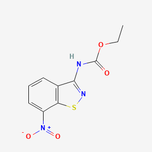 molecular formula C10H9N3O4S B14340630 Ethyl N-(7-nitro-1,2-benzothiazol-3-yl)carbamate CAS No. 105734-77-8