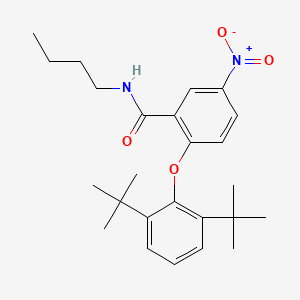 molecular formula C25H34N2O4 B14340650 N-Butyl-2-(2,6-di-tert-butylphenoxy)-5-nitrobenzamide CAS No. 96206-42-7