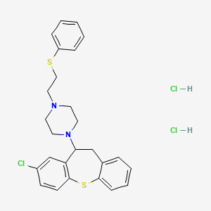 molecular formula C26H29Cl3N2S2 B14340666 Piperazine, 1-(8-chloro-10,11-dihydrodibenzo(b,f)thiepin-10-yl)-4-(2-(phenylthio)ethyl)-, dihydrochloride CAS No. 101040-89-5