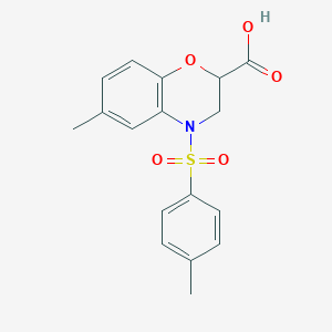 molecular formula C17H17NO5S B1434068 6-Methyl-4-[(4-methylphenyl)sulfonyl]-3,4-dihydro-2H-1,4-benzoxazine-2-carboxylic acid CAS No. 1858242-10-0