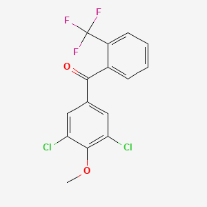 molecular formula C15H9Cl2F3O2 B14340734 Methanone, (3,5-dichloro-4-methoxyphenyl)[2-(trifluoromethyl)phenyl]- CAS No. 92887-02-0