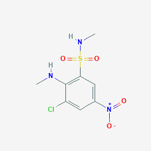 molecular formula C8H10ClN3O4S B1434076 3-chloro-N-methyl-2-(methylamino)-5-nitrobenzene-1-sulfonamide CAS No. 1803610-86-7