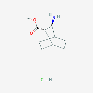 molecular formula C10H18ClNO2 B1434077 Methyl trans-3-aminobicyclo[2.2.2]octane-2-carboxylate hydrochloride CAS No. 1630906-99-8