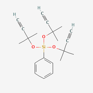 molecular formula C21H26O3Si B14340799 Tris[(2-methylbut-3-yn-2-yl)oxy](phenyl)silane CAS No. 93472-59-4