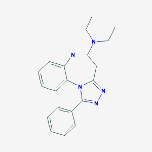 molecular formula C20H21N5 B143408 N,N-Diethyl-1-phenyl-4H-(1,2,4)triazolo(4,3-a)(1,5)benzodiazepin-5-amine CAS No. 133118-25-9