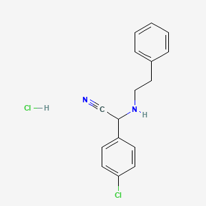 molecular formula C16H16Cl2N2 B1434081 2-(4-Chlorophenyl)-2-(phenethylamino)acetonitrile hydrochloride CAS No. 1440535-40-9
