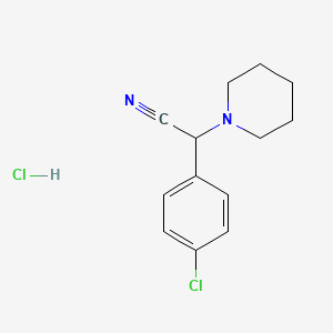 molecular formula C13H16Cl2N2 B1434082 2-(4-Chlorophenyl)-2-(1-piperidyl)acetonitrile hydrochloride CAS No. 1440535-62-5